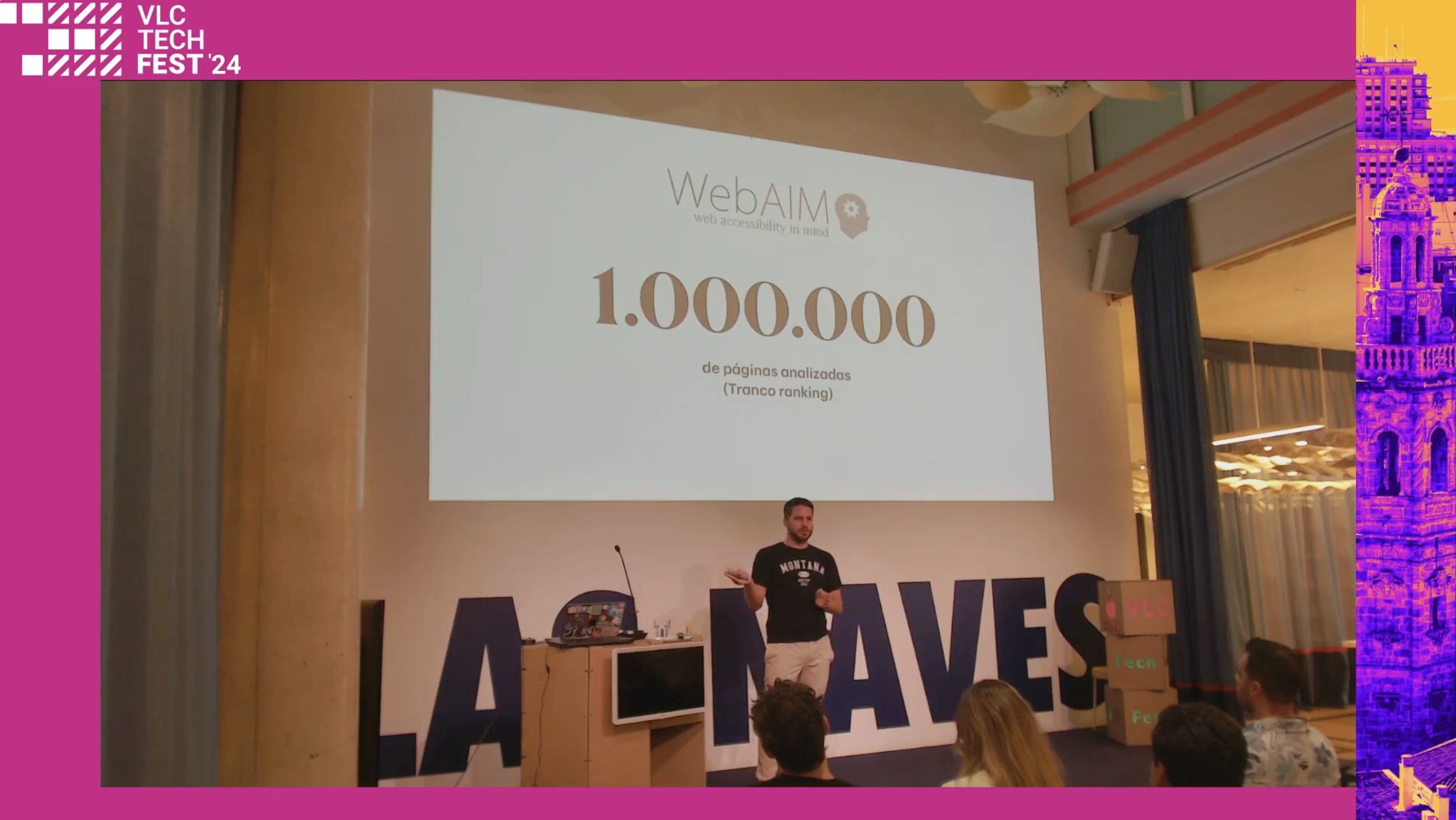 Captura de pantalla del video de la charla